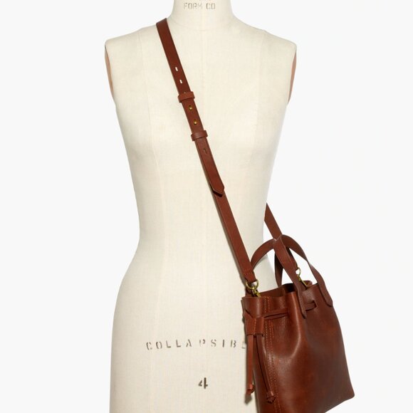 Madewell Small Drawstring Transport Crossbody - English Saddle - Picture 2 of 6